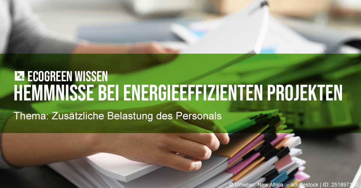 Zusätzliche Belastung des Personals Hemmnis energieeffiziente Projekte ecogreen Wissen Hemmnisse energieeffiziente Projekte