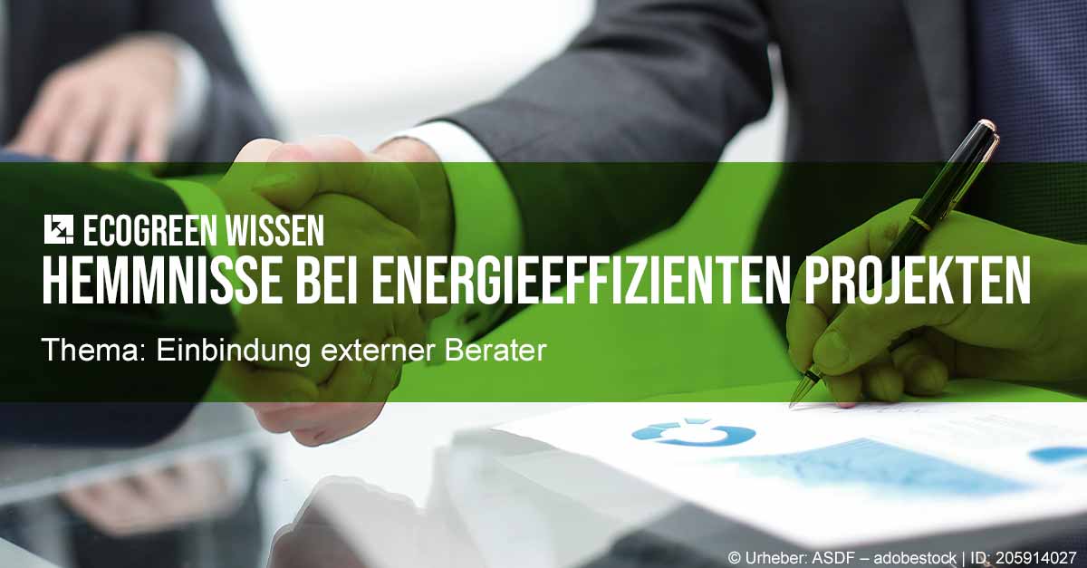 ecogreen Wissen Hemmnisse bei energieeffizienten Projekten Einbindung externer Berater ecogreen Wissen