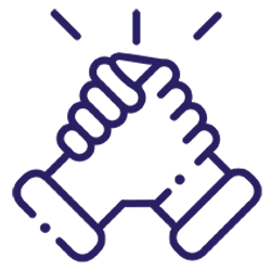 Icon als Symbol für Zusammenarbeit im Fördermittelprozess